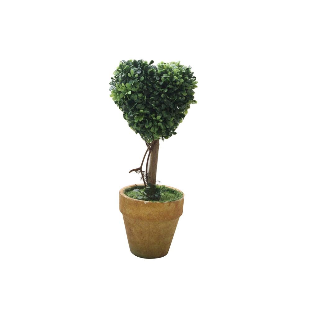 Artificial 1 Pc Heart Star Round Potted Decor  Bonsai  Ornament Home Garden Wedding Party Decor Home Decoration