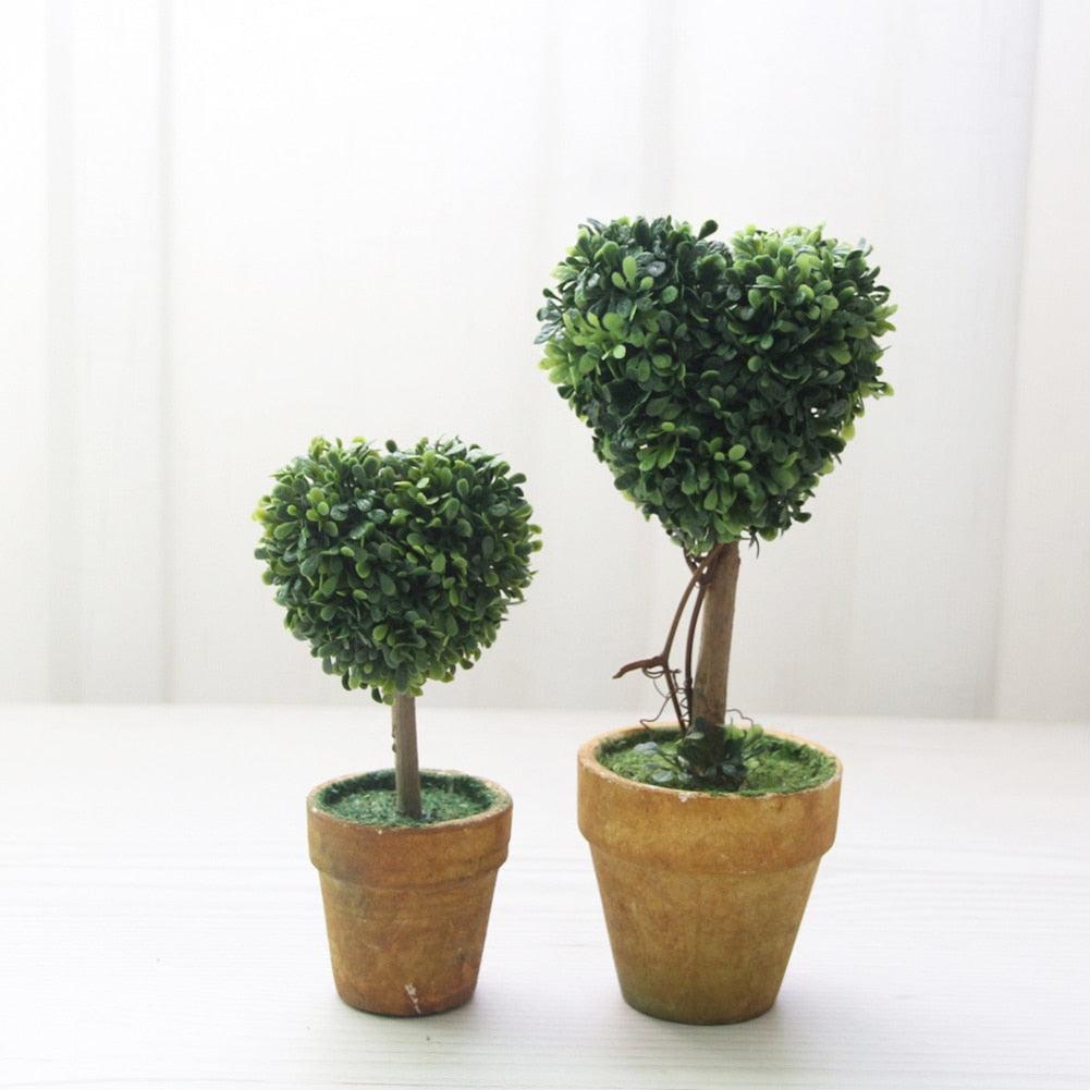 Artificial 1 Pc Heart Star Round Potted Decor  Bonsai  Ornament Home Garden Wedding Party Decor Home Decoration
