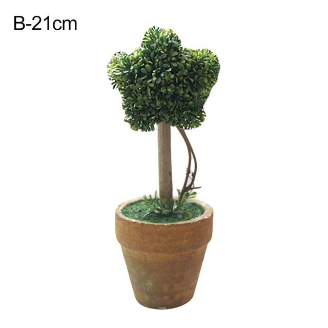 Artificial 1 Pc Heart Star Round Potted Decor  Bonsai  Ornament Home Garden Wedding Party Decor Home Decoration