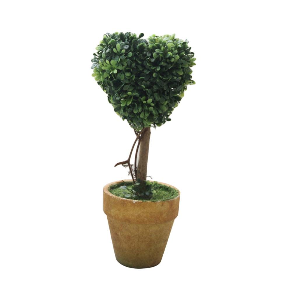Artificial 1 Pc Heart Star Round Potted Decor  Bonsai  Ornament Home Garden Wedding Party Decor Home Decoration