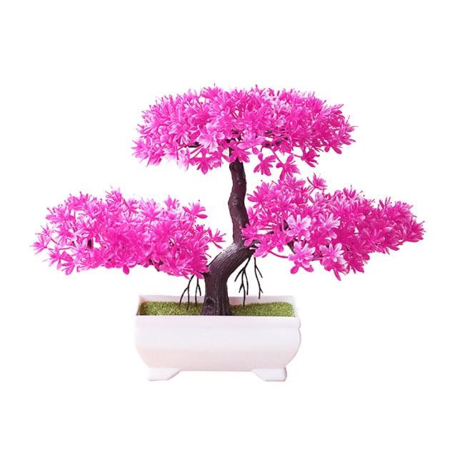 Artificial Bonsai Tree Fake Flower Potted Ornament For Home, Room, Garden, Bookshelves Decoration Desktop Display Artificial Flower Potted for Home Decor