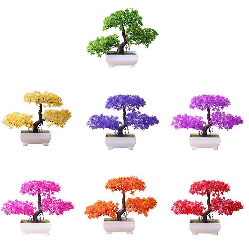 Artificial Bonsai Tree Fake Flower Potted Ornament For Home, Room, Garden, Bookshelves Decoration Desktop Display Artificial Flower Potted for Home Decor