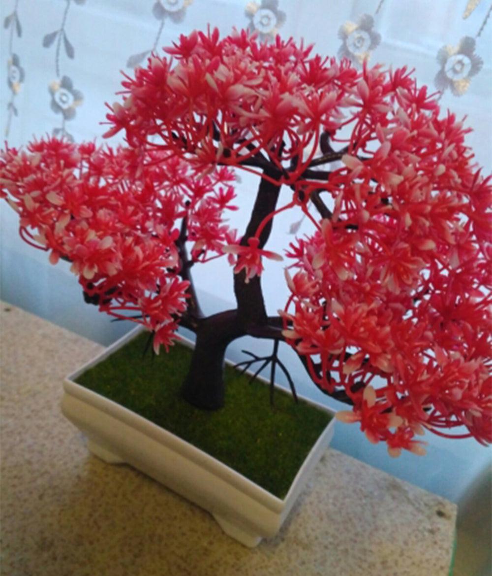 Artificial Bonsai Tree Fake Flower Potted Ornament For Home, Room, Garden, Bookshelves Decoration Desktop Display Artificial Flower Potted for Home Decor