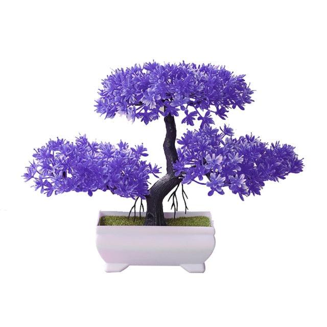 Artificial Bonsai Tree Fake Flower Potted Ornament For Home, Room, Garden, Bookshelves Decoration Desktop Display Artificial Flower Potted for Home Decor