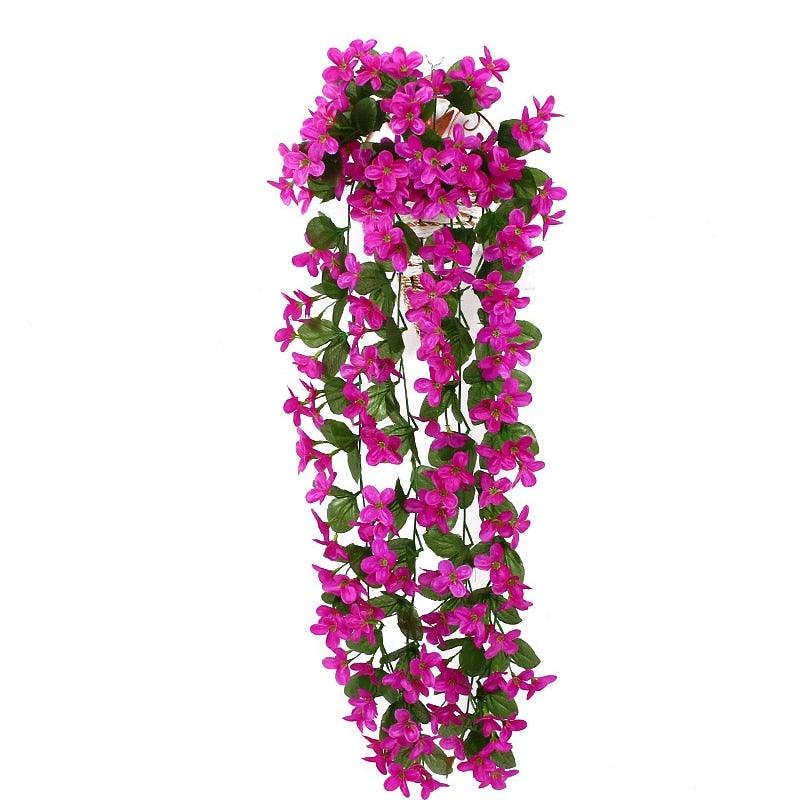 Artificial Flower Wisteria Basket Wall Hanging Flower Party Decoration Simulation For Valentine's Day Wedding Birthdays Hanging Basket Lifelike Garland for Home Wedding Garden/Yard String Floral Decoration