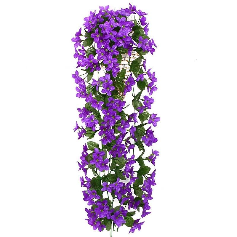 Artificial Flower Wisteria Basket Wall Hanging Flower Party Decoration Simulation For Valentine's Day Wedding Birthdays Hanging Basket Lifelike Garland for Home Wedding Garden/Yard String Floral Decoration