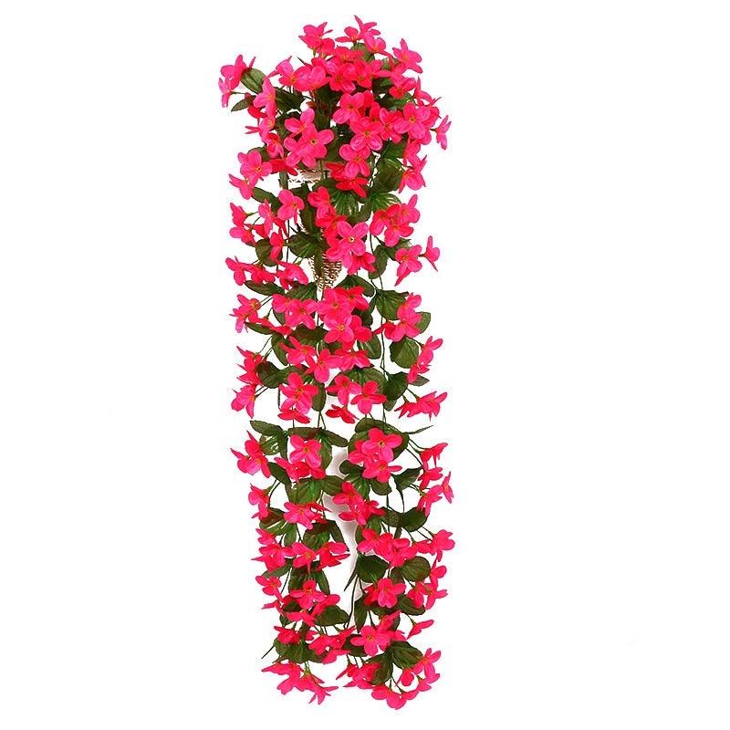 Artificial Flower Wisteria Basket Wall Hanging Flower Party Decoration Simulation For Valentine's Day Wedding Birthdays Hanging Basket Lifelike Garland for Home Wedding Garden/Yard String Floral Decoration