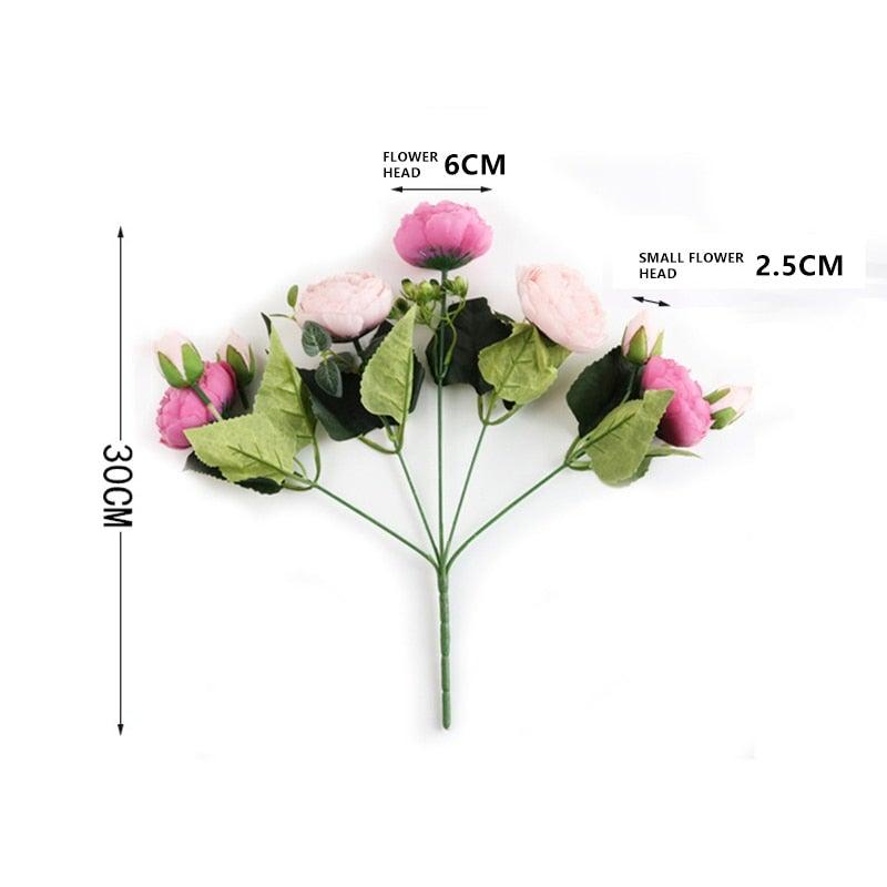 Artificial Roses Flowers Bundle Of Beautiful Silk Peony Bouquet For Home Wedding Party Scrapbook Decoration Accessories         Artificial Rose Flowers Bouquet Silk Flowers Rose for Home Bridal Wedding Party Festival Decor
