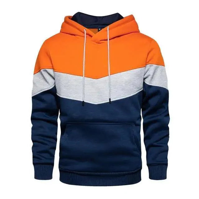 Autumn Casual Hoodie Male Thick Hoodies Hip Hop Streetwear Hooded Pullover Men Clothing  Hoodies for Men Pullover Hip Hop Colors Block Pocket Mens Shirts Sport Tops Sweatshirts
