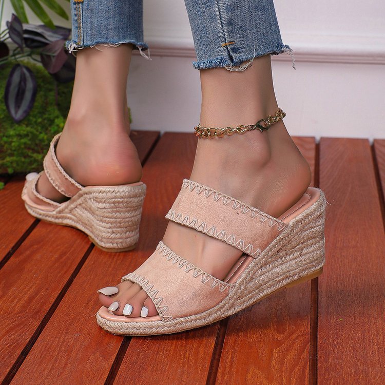 Hemp Rope Retro Fashion Plus Size Women's Slippers