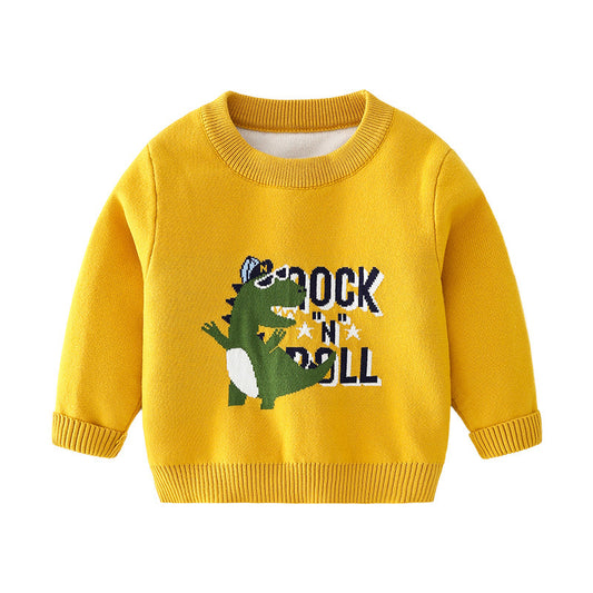 Autumn Boy Cartoon Sweater