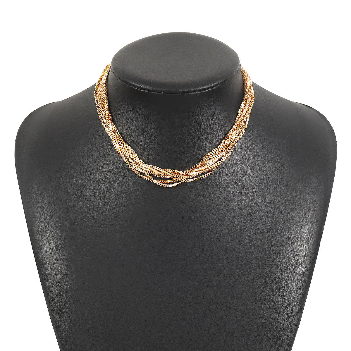 Three-color Twist Necklace Simple Niche Multi-layer