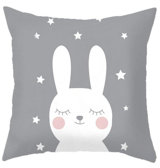Baby Cushion Whale Print Kids Decoration Cute Rabbit Bear Eyelashes Love Decorative Bunny Pillow Case Cute Animal Little White Rabbits Pillows For Home  45x45CM