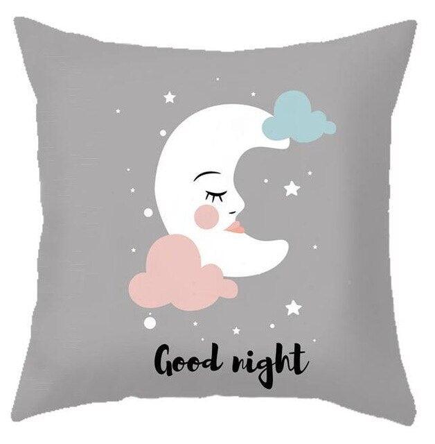 Baby Cushion Whale Print Kids Decoration Cute Rabbit Bear Eyelashes Love Decorative Bunny Pillow Case Cute Animal Little White Rabbits Pillows For Home  45x45CM