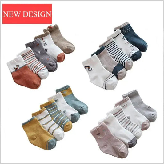 Baby Girls Cotton Cartoon Autumn Socks For Newborn Toddler Unique Style Soft Material Cute Colors