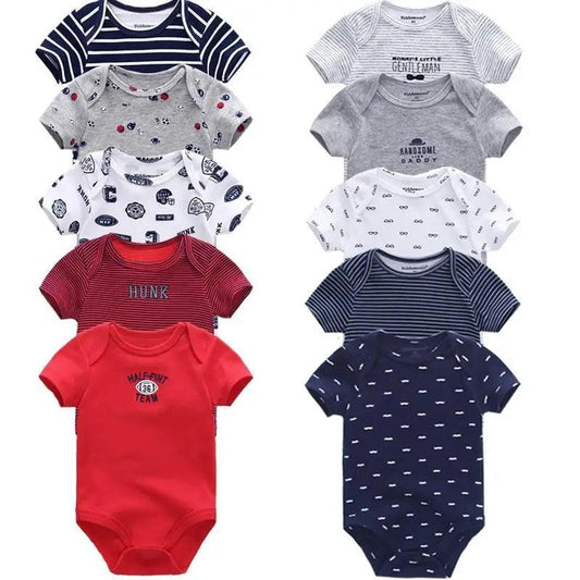 Baby Rompers Short Sleeve 100% Cotton Overalls Newborn Comfortable Clothes Super Soft Stretchable