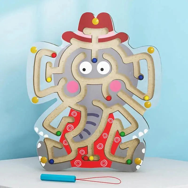 Baby Wooden Toy for Children Magnetic Maze Balance Board Wood game , Maze Puzzle baby Toys  0-12Months