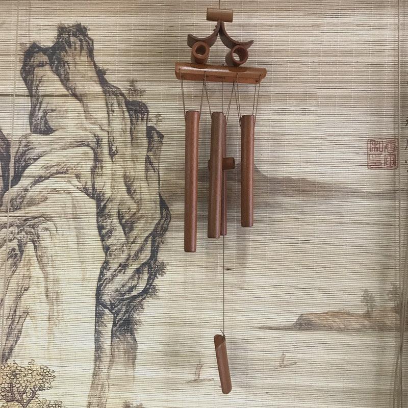 Bamboo Wind Chimes Pendant Balcony Outdoor Yard Garden Home Handmade Craft Wind Chimes With Rotating Hook Outdoor Decor Wind Chimes for Garden Patio Yard Home Antique Tubes Bell Handmade Wind Chime Wall Hanging Crafts Gift