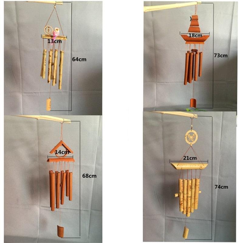 Bamboo Wind Chimes Pendant Balcony Outdoor Yard Garden Home Handmade Craft Wind Chimes With Rotating Hook Outdoor Decor Wind Chimes for Garden Patio Yard Home Antique Tubes Bell Handmade Wind Chime Wall Hanging Crafts Gift