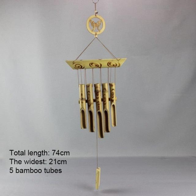 Bamboo Wind Chimes Pendant Balcony Outdoor Yard Garden Home Handmade Craft Wind Chimes With Rotating Hook Outdoor Decor Wind Chimes for Garden Patio Yard Home Antique Tubes Bell Handmade Wind Chime Wall Hanging Crafts Gift