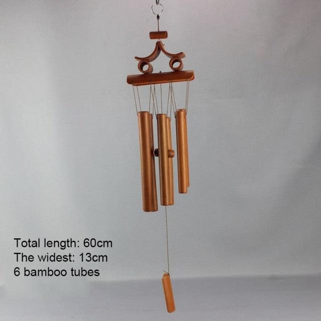 Bamboo Wind Chimes Pendant Balcony Outdoor Yard Garden Home Handmade Craft Wind Chimes With Rotating Hook Outdoor Decor Wind Chimes for Garden Patio Yard Home Antique Tubes Bell Handmade Wind Chime Wall Hanging Crafts Gift