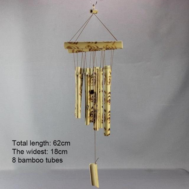 Bamboo Wind Chimes Pendant Balcony Outdoor Yard Garden Home Handmade Craft Wind Chimes With Rotating Hook Outdoor Decor Wind Chimes for Garden Patio Yard Home Antique Tubes Bell Handmade Wind Chime Wall Hanging Crafts Gift