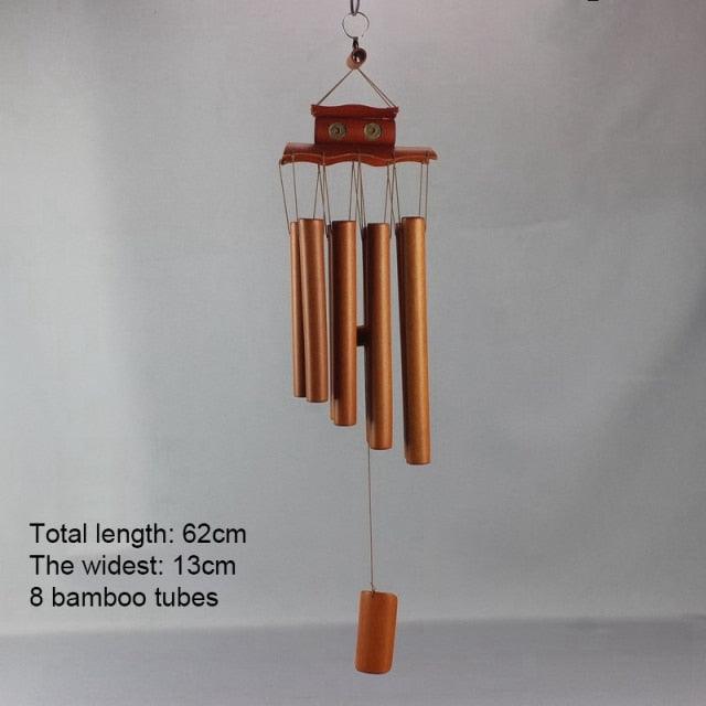 Bamboo Wind Chimes Pendant Balcony Outdoor Yard Garden Home Handmade Craft Wind Chimes With Rotating Hook Outdoor Decor Wind Chimes for Garden Patio Yard Home Antique Tubes Bell Handmade Wind Chime Wall Hanging Crafts Gift