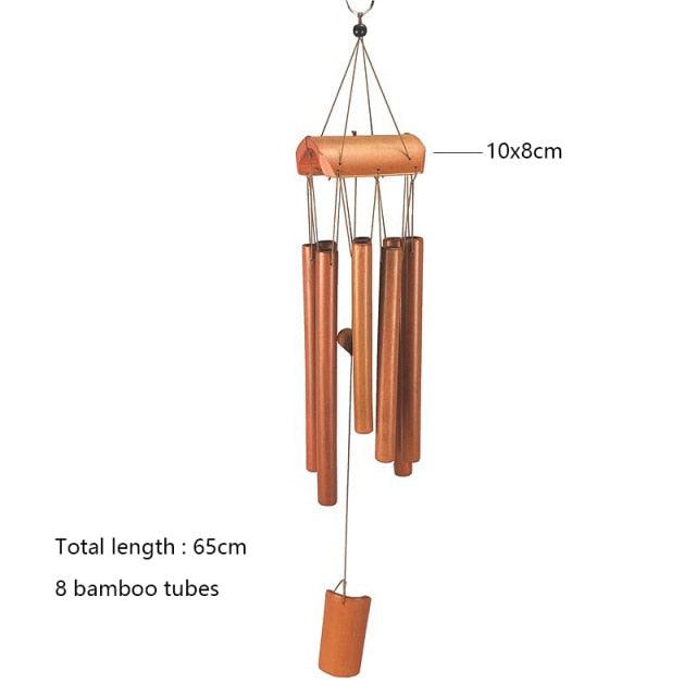 Bamboo Wind Chimes Pendant Balcony Outdoor Yard Garden Home Handmade Craft Wind Chimes With Rotating Hook Outdoor Decor Wind Chimes for Garden Patio Yard Home Antique Tubes Bell Handmade Wind Chime Wall Hanging Crafts Gift