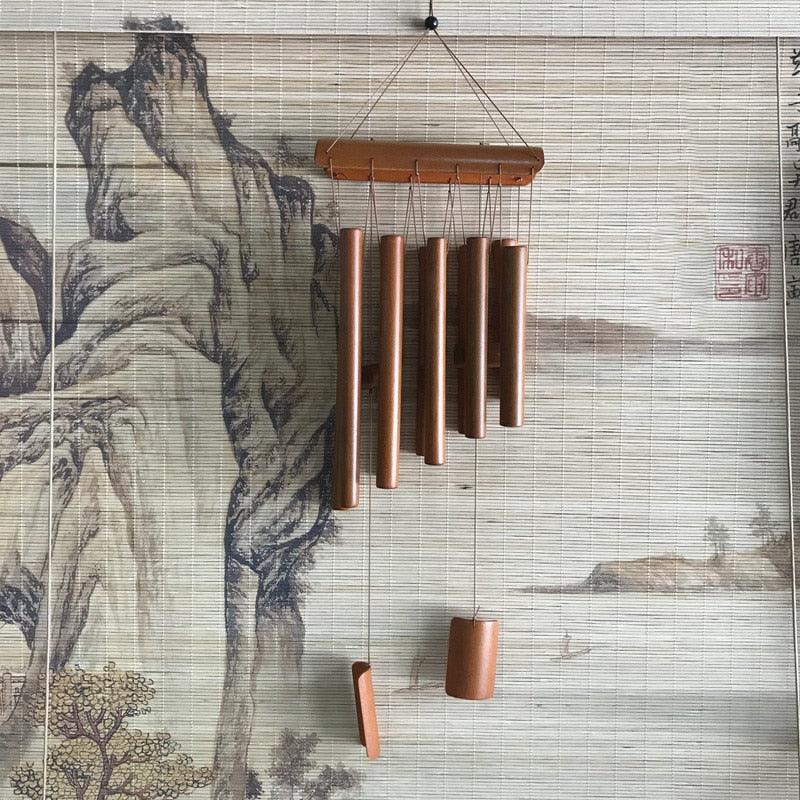 Bamboo Wind Chimes Pendant Balcony Outdoor Yard Garden Home Handmade Craft Wind Chimes With Rotating Hook Outdoor Decor Wind Chimes for Garden Patio Yard Home Antique Tubes Bell Handmade Wind Chime Wall Hanging Crafts Gift