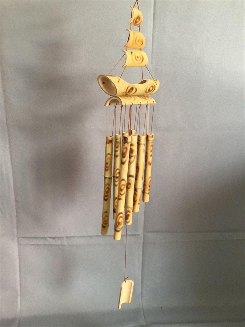 Bamboo Wind Chimes Pendant Balcony Outdoor Yard Garden Home Handmade Craft Wind Chimes With Rotating Hook Outdoor Decor Wind Chimes for Garden Patio Yard Home Antique Tubes Bell Handmade Wind Chime Wall Hanging Crafts Gift