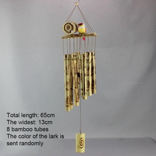 Bamboo Wind Chimes Pendant Balcony Outdoor Yard Garden Home Handmade Craft Wind Chimes With Rotating Hook Outdoor Decor Wind Chimes for Garden Patio Yard Home Antique Tubes Bell Handmade Wind Chime Wall Hanging Crafts Gift