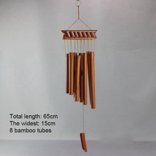 Bamboo Wind Chimes Pendant Balcony Outdoor Yard Garden Home Handmade Craft Wind Chimes With Rotating Hook Outdoor Decor Wind Chimes for Garden Patio Yard Home Antique Tubes Bell Handmade Wind Chime Wall Hanging Crafts Gift