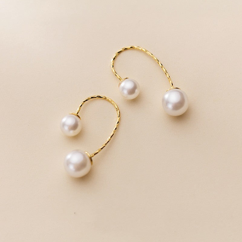 Japanese And Korean Fashion Shell Pearls Synthetic Pearl Ear Hook