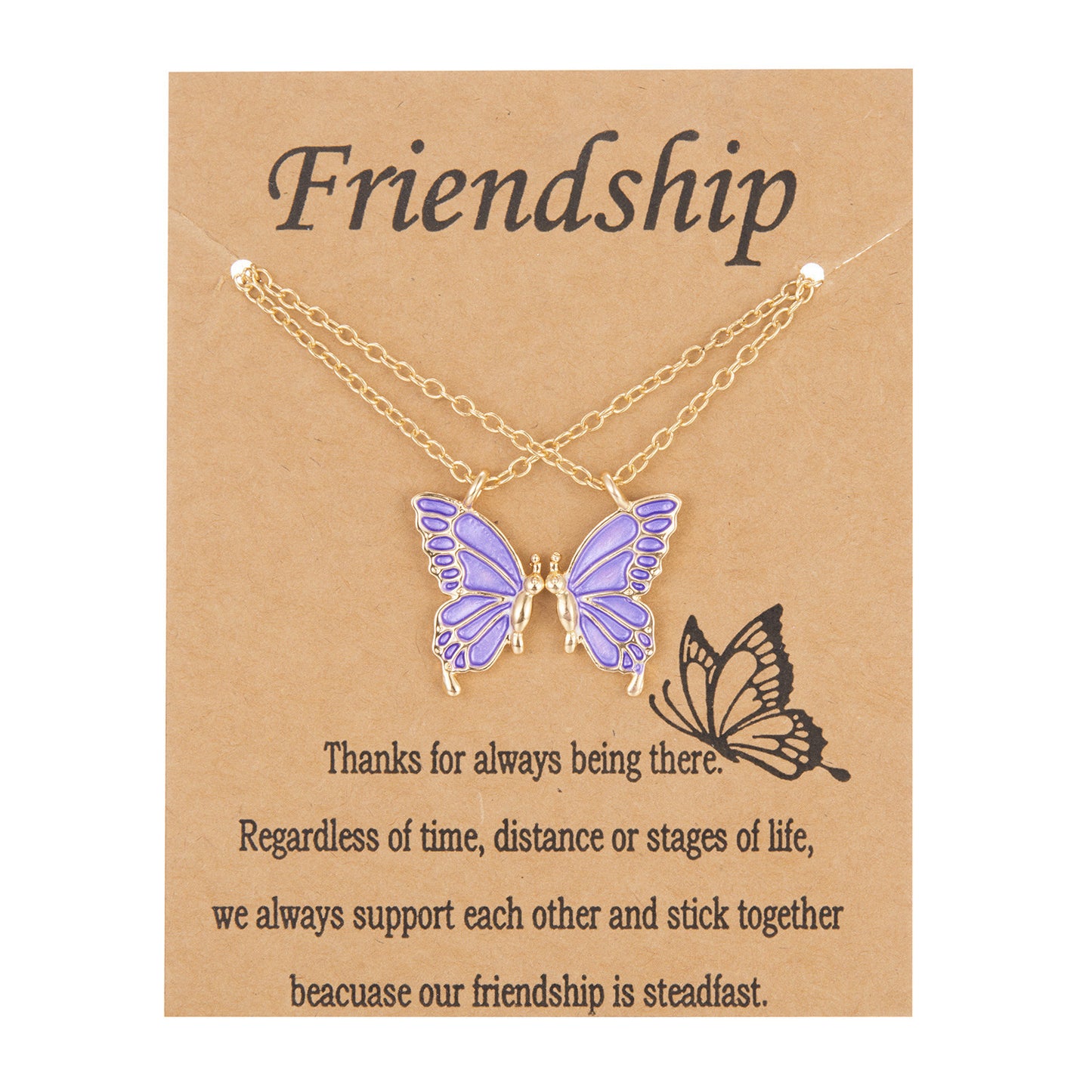 Friendship Paper Card Necklace Creative Butterfly Commemorative Necklace