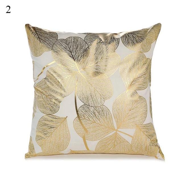 Beautiful Gold Print Pillow Cover Home Cotton Modern Decorative Pillowcase Gold Cushion Cases Decorative Cushions For Sofa Seat Covers Pillow Case