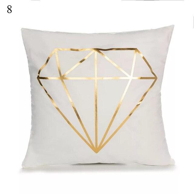 Beautiful Gold Print Pillow Cover Home Cotton Modern Decorative Pillowcase Gold Cushion Cases Decorative Cushions For Sofa Seat Covers Pillow Case