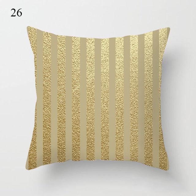 Beautiful Gold Print Pillow Cover Home Cotton Modern Decorative Pillowcase Gold Cushion Cases Decorative Cushions For Sofa Seat Covers Pillow Case
