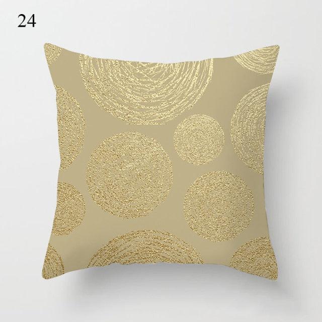 Beautiful Gold Print Pillow Cover Home Cotton Modern Decorative Pillowcase Gold Cushion Cases Decorative Cushions For Sofa Seat Covers Pillow Case