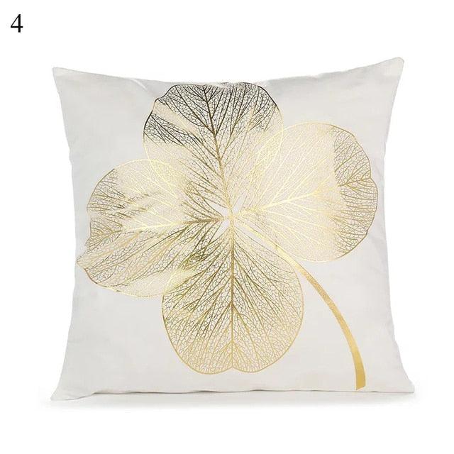 Beautiful Gold Print Pillow Cover Home Cotton Modern Decorative Pillowcase Gold Cushion Cases Decorative Cushions For Sofa Seat Covers Pillow Case