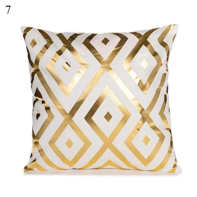 Beautiful Gold Print Pillow Cover Home Cotton Modern Decorative Pillowcase Gold Cushion Cases Decorative Cushions For Sofa Seat Covers Pillow Case
