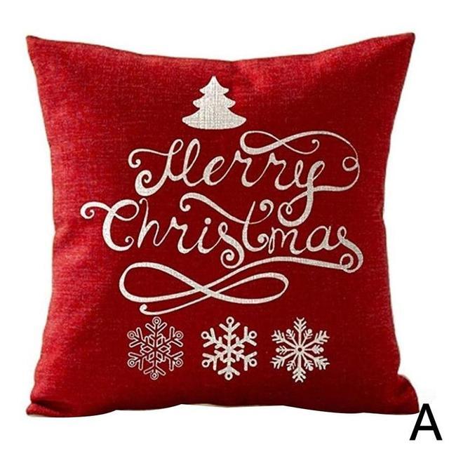 Beautiful Snowflake In Red Merry Christmas Gifts Xmas Cushion Cover Case Decorations Winter Holiday Party Pillow Zipper Pillowcase For Sofa Home Office Living Room Car