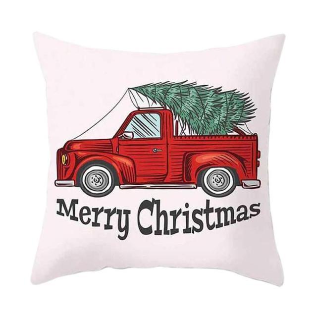 Beautiful Snowflake In Red Merry Christmas Gifts Xmas Cushion Cover Case Decorations Winter Holiday Party Pillow Zipper Pillowcase For Sofa Home Office Living Room Car