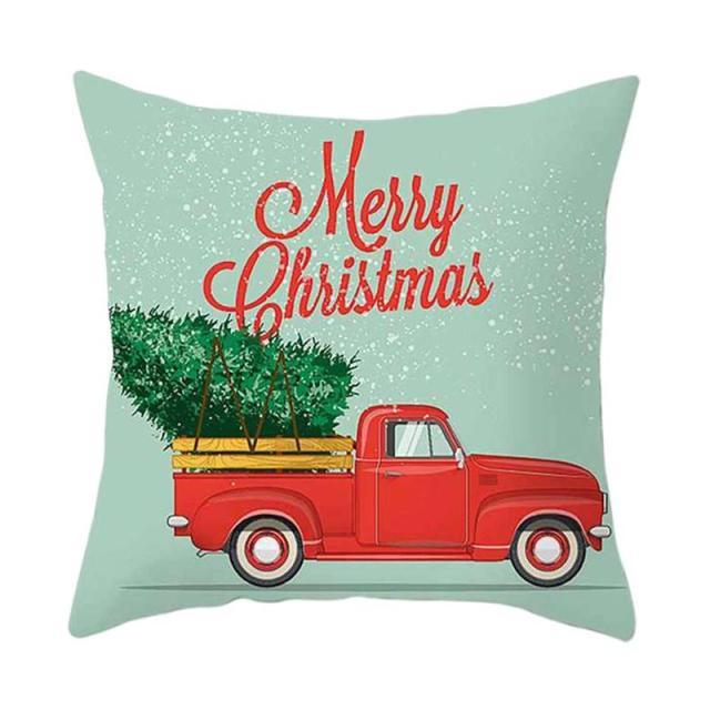 Beautiful Snowflake In Red Merry Christmas Gifts Xmas Cushion Cover Case Decorations Winter Holiday Party Pillow Zipper Pillowcase For Sofa Home Office Living Room Car