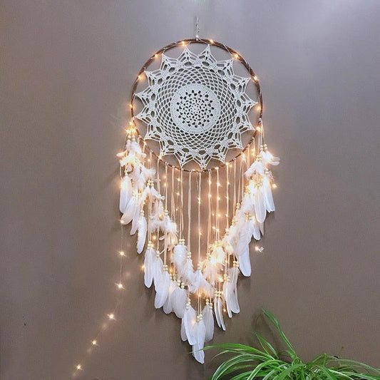 Big Dream Catcher Hanging/Light Decoration Dream Catcher Moon Dream Catcher Room Home Decor Dream Catcher Gifts For Mom Friends Women Girls Wall Decor Bedroom Decoration