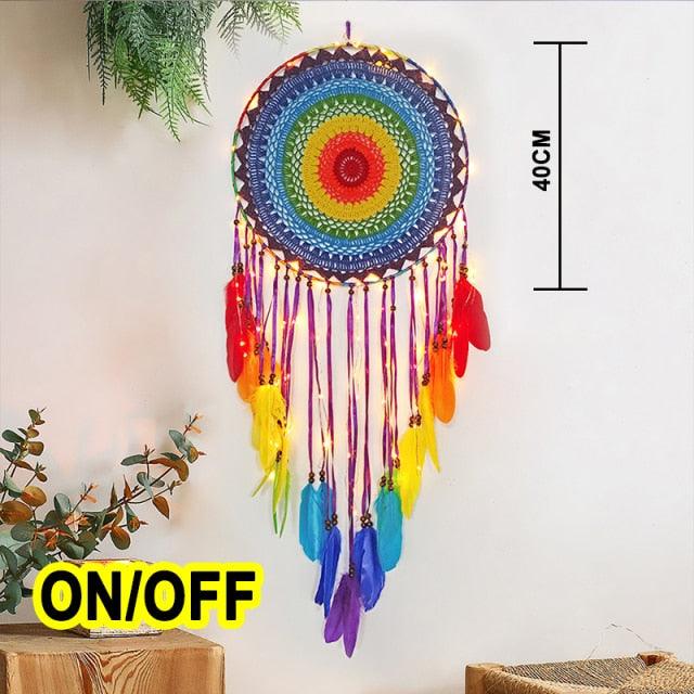 Big Dream Catcher Hanging/Light Decoration Dream Catcher Moon Dream Catcher Room Home Decor Dream Catcher Gifts For Mom Friends Women Girls Wall Decor Bedroom Decoration