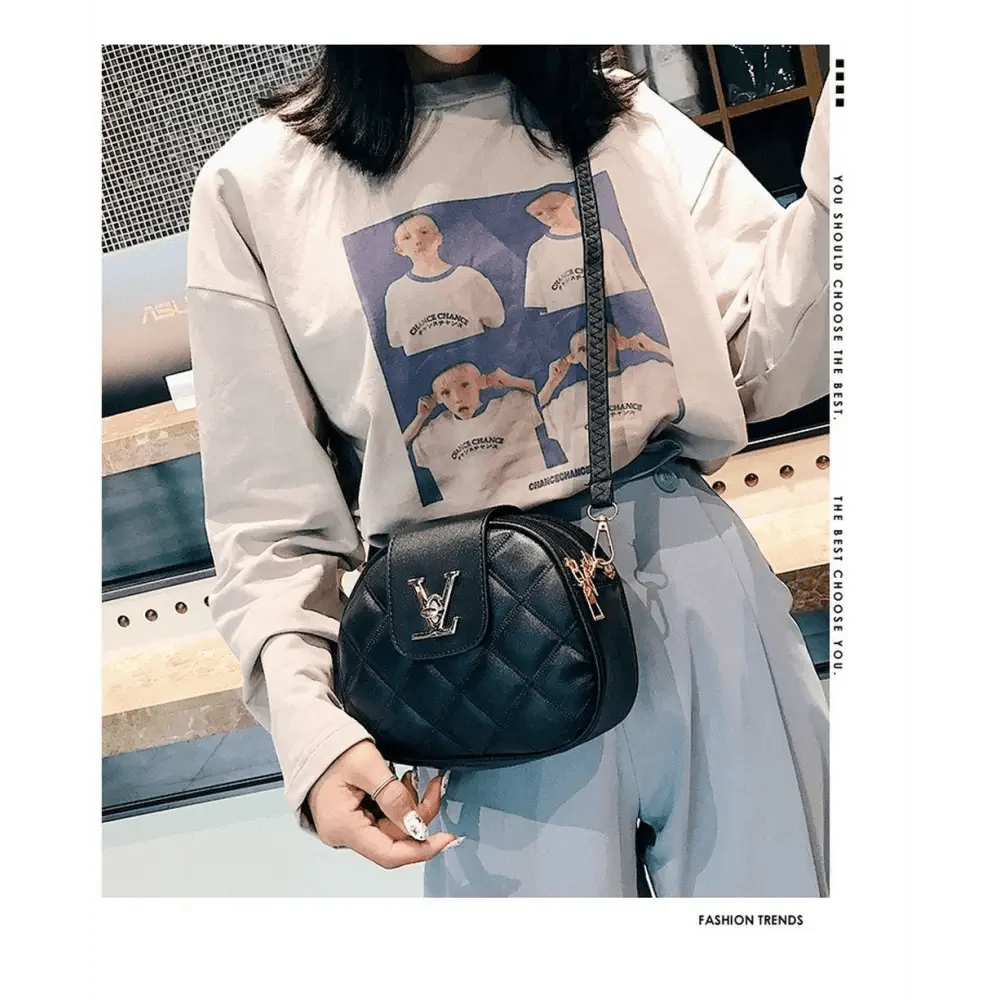 Black Beauty Women's Shoulder Crossbody Bag For Females Fashionable Handbag PU Famous Designer Clutch