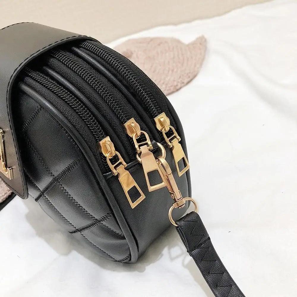 Black Beauty Women's Shoulder Crossbody Bag For Females Fashionable Handbag PU Famous Designer Clutch