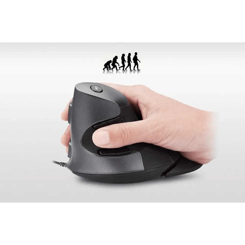 Black Ergonomic Design Vertical Mouse Adjustable DPI Optical Right Hand Mouse Reduce Wrist Pain 6 Buttons Modern Mouse For Computers Laptops PC