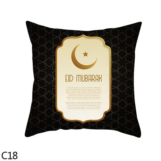 Black Gold Decor Pillow Case Ramadan Cushion Cover Pattern Decorative Cushion Pillowcase Stylish Pillow Home Decor Pillowcover