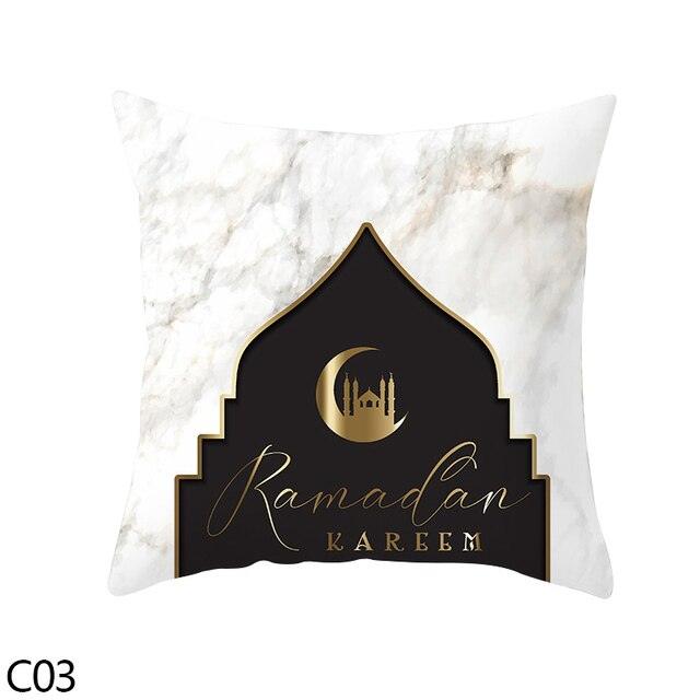 Black Gold Decor Pillow Case Ramadan Cushion Cover Pattern Decorative Cushion Pillowcase Stylish Pillow Home Decor Pillowcover